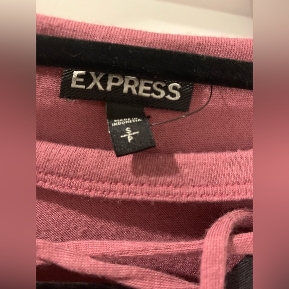 Deep v lace up pink top. Size small. - Picture 6 of 7